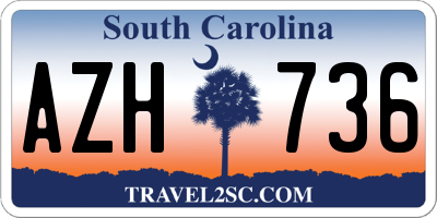 SC license plate AZH736