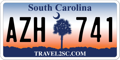 SC license plate AZH741