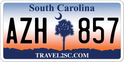 SC license plate AZH857