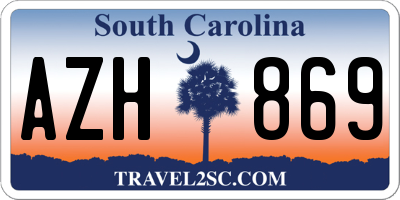 SC license plate AZH869