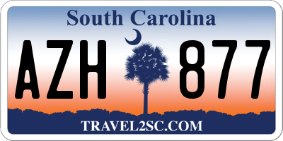 SC license plate AZH877