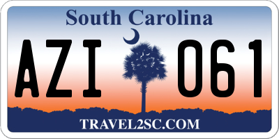 SC license plate AZI061