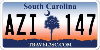 SC license plate AZI147