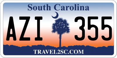 SC license plate AZI355