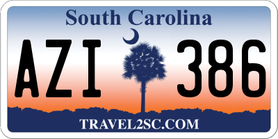 SC license plate AZI386