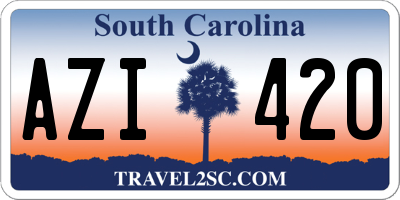 SC license plate AZI420