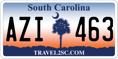 SC license plate AZI463