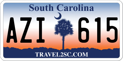 SC license plate AZI615