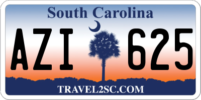SC license plate AZI625