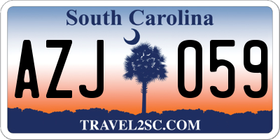 SC license plate AZJ059