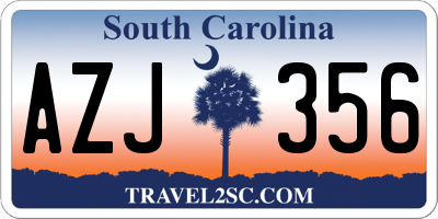SC license plate AZJ356