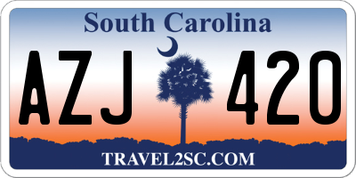 SC license plate AZJ420