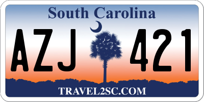 SC license plate AZJ421