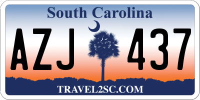 SC license plate AZJ437