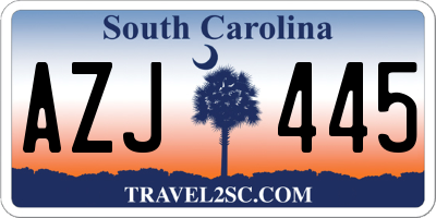 SC license plate AZJ445