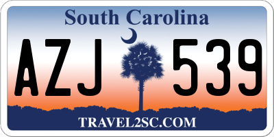 SC license plate AZJ539