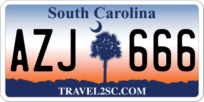 SC license plate AZJ666