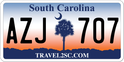 SC license plate AZJ707