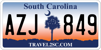 SC license plate AZJ849