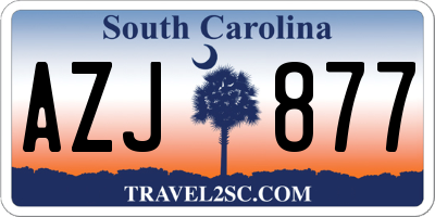 SC license plate AZJ877