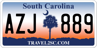 SC license plate AZJ889