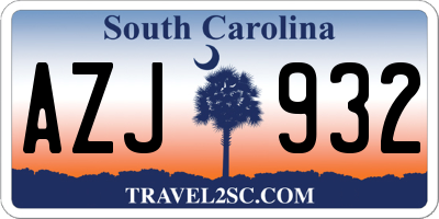 SC license plate AZJ932