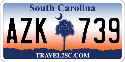 SC license plate AZK739