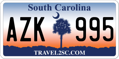SC license plate AZK995