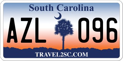 SC license plate AZL096