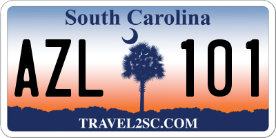SC license plate AZL101