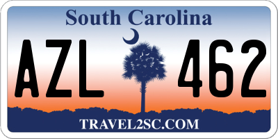 SC license plate AZL462