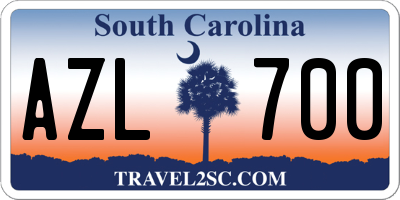 SC license plate AZL700
