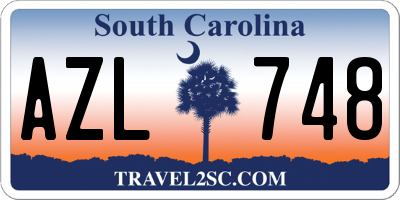 SC license plate AZL748