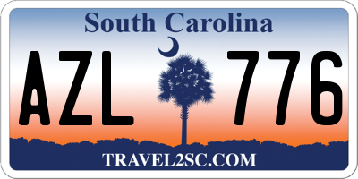 SC license plate AZL776