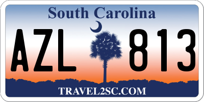 SC license plate AZL813
