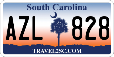 SC license plate AZL828
