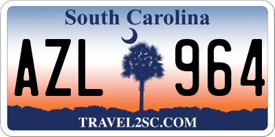SC license plate AZL964