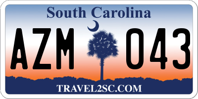 SC license plate AZM043