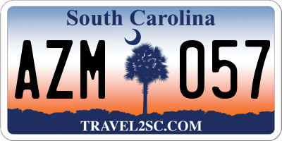 SC license plate AZM057