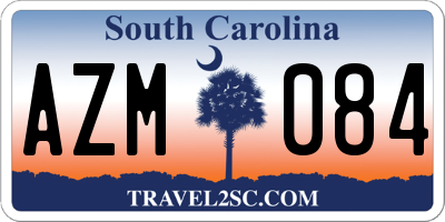 SC license plate AZM084