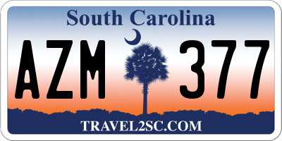 SC license plate AZM377