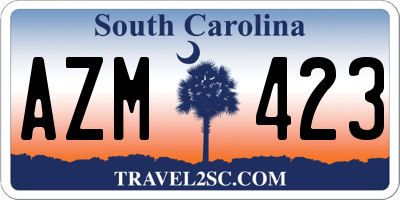 SC license plate AZM423