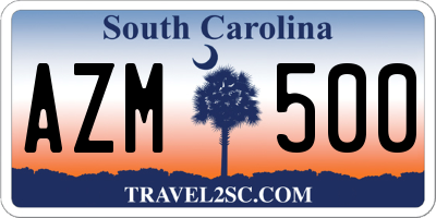 SC license plate AZM500