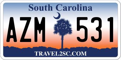 SC license plate AZM531