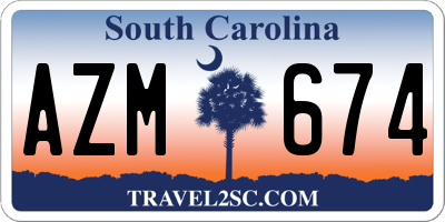 SC license plate AZM674