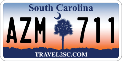 SC license plate AZM711