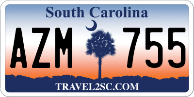 SC license plate AZM755