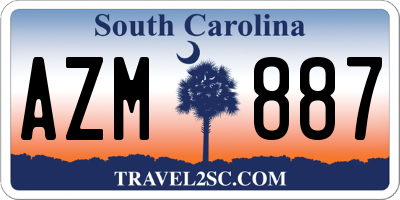 SC license plate AZM887