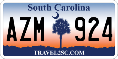 SC license plate AZM924
