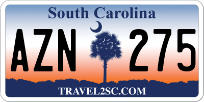 SC license plate AZN275